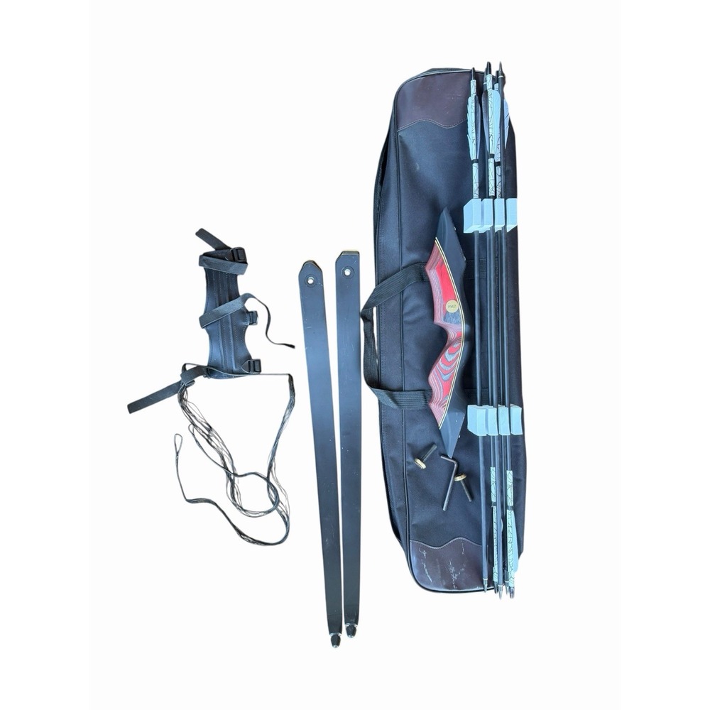 PMZ 60" Takedown Recurve Bow Set 20-60lbs Traditional Hunting Kit RH